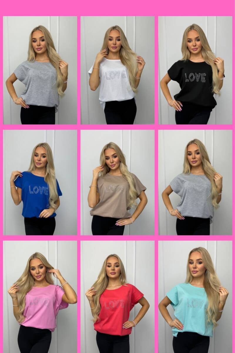 Bluzka damska ( Turecki produkt) Roz Standard , Mix Kolor .Paczka 12 szt